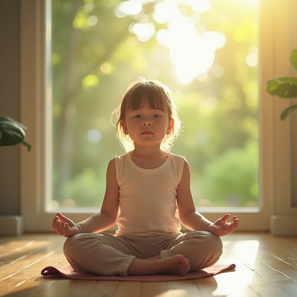 Child in meditation pose
