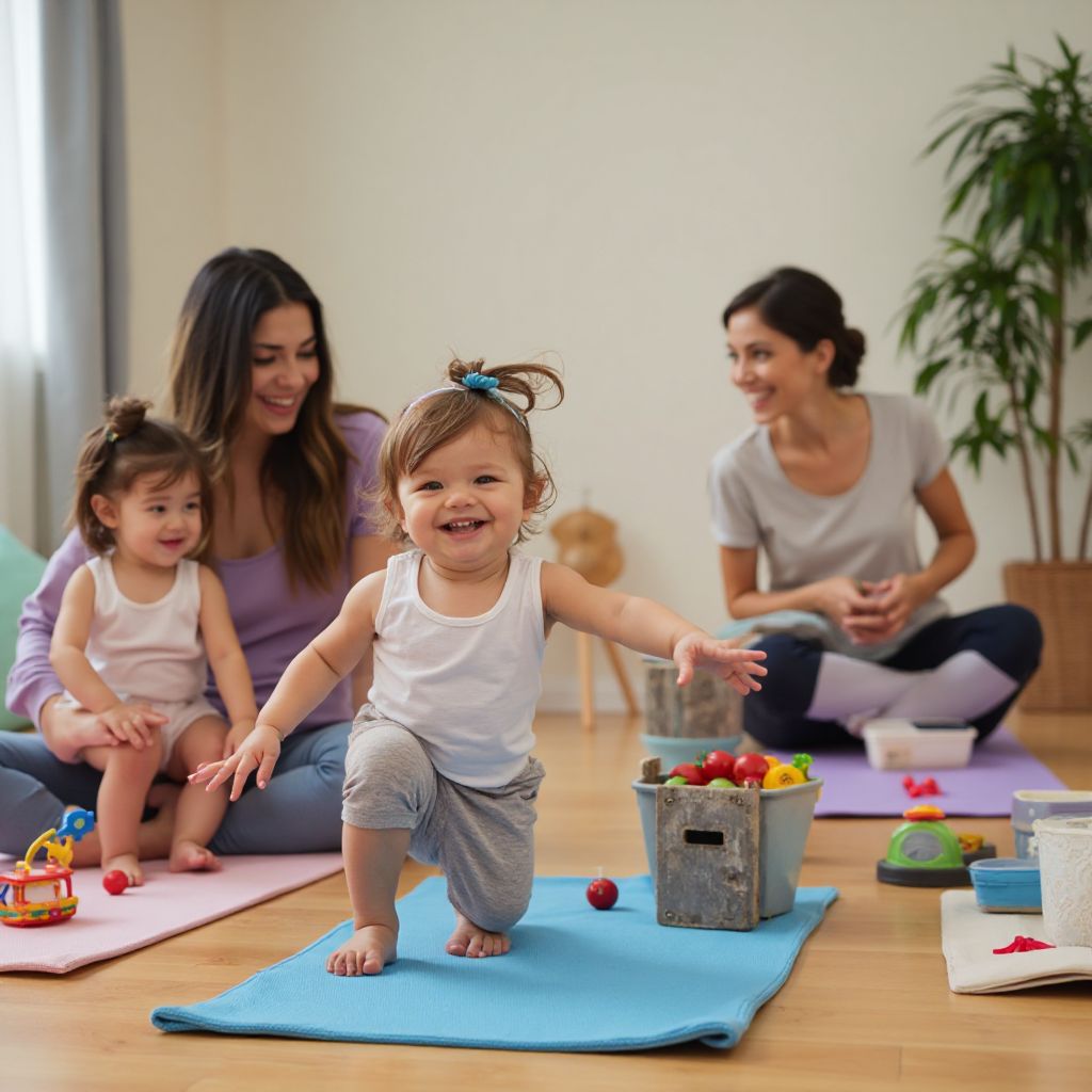 Toddler and parent yoga class